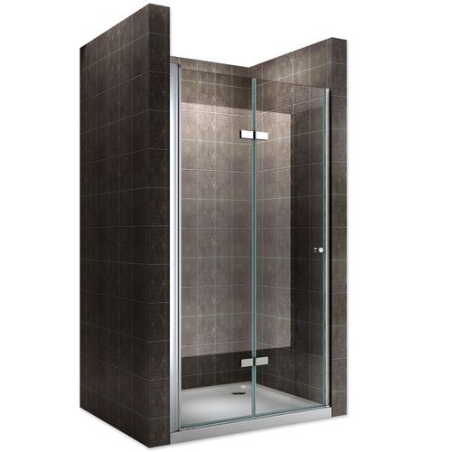 Porte De Douche H195 Largeur 80-84 Cm Verre Transparent Porte Pliante Mona