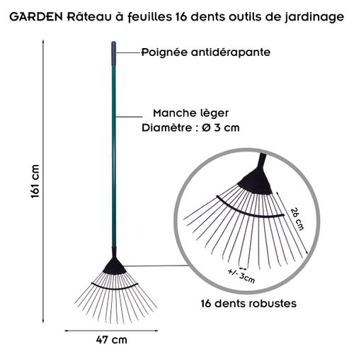 Garden Outils De Jardin Râteau à Feuilles
