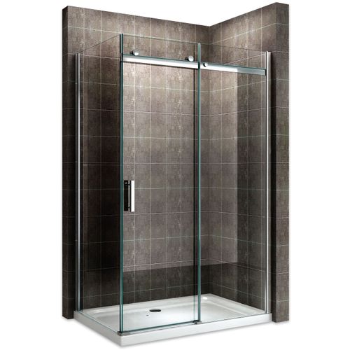 Paroi De Douche D'angle 85x160cm (porte 160) Alixa Porte Coulissante H200 Cm Verre Transparent 8 Mm
