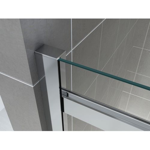 Paroi De Douche D'angle 85x160cm (porte 160) Alixa Porte Coulissante H200 Cm Verre Transparent 8 Mm