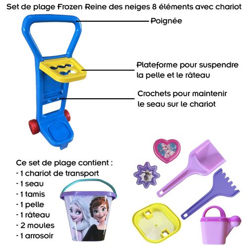 Plaja Set De Plage 8 éléments Et Chariot Frozen La Reine Des Neiges