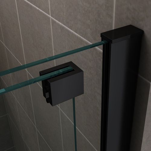 Paroi De Douche Italienne Noir 180 X 200 Cm Coulissante Verre 8 Mm Transparent Napoliblack