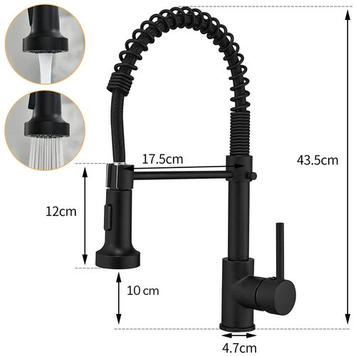 Robinet Mitigeur Cuisine Avec Douchette 2 Jets Loire Chrome Noir Mat