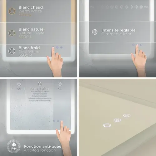 Miroir LED Mellow 60 X 180 Cm, Anti-buée + Dimmable - Miroir Salle De Bain