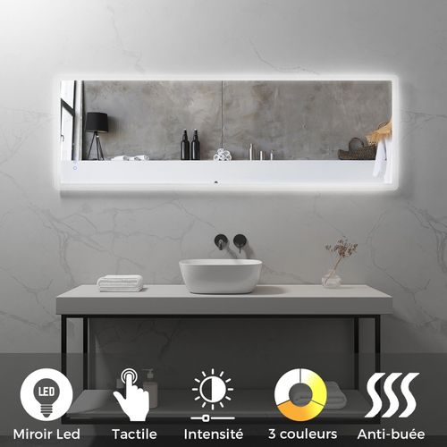 Miroir LED Mellow 60 X 180 Cm, Anti-buée + Dimmable - Miroir Salle De Bain