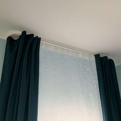 Simi Rail De Plafond Tringle En Pvc Pour Rideaux à Crochets Blanc Monorail Droit 120 Cm