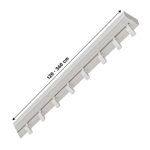 Simi Rail De Plafond Tringle En Pvc Pour Rideaux à Crochets Blanc Monorail Droit 120 Cm