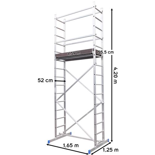 Etra Echafaudage En Aluminium Hauteur De Travail 5m