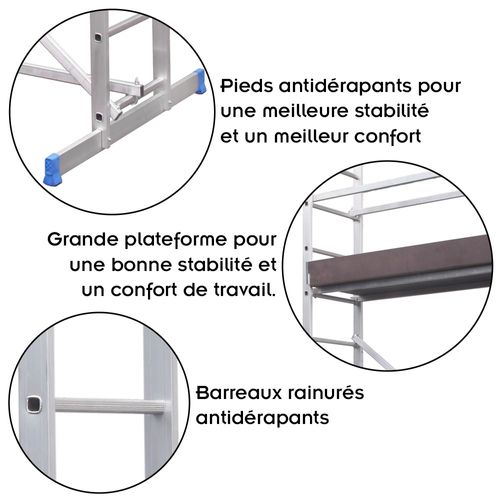 Etra Echafaudage En Aluminium Hauteur De Travail 5m