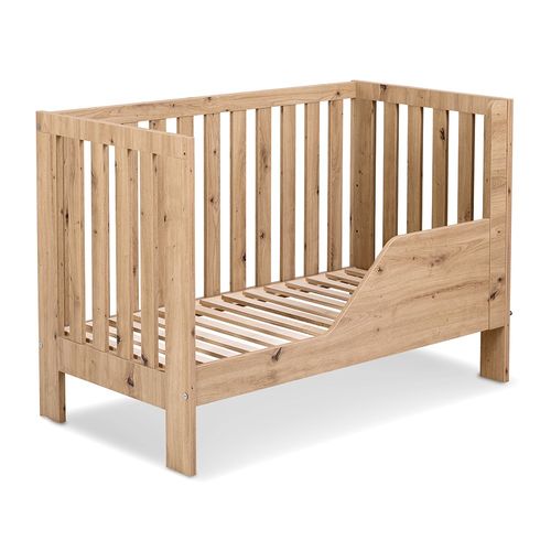 Amelia Ii Lit Bébé évolutif Avec Barrière De Sécurité Chêne Avec Tiroir