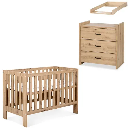 Amelia Ii Ensemble Bébé Commode à Langer Et Lit évolutif 120x60 Chêne Avec Tiroir