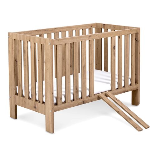 Amelia Ii Ensemble Bébé Lit 120x60 + Commode À Langer Chêne Sans Tiroir