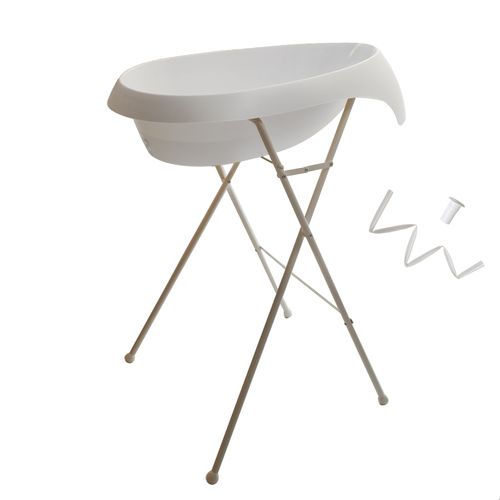 Teggi Baignoire Bébé Avec Thermomètre Intégré Blanc + Pied + Tuyau