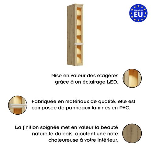 Vitrine 5 Étages Bois Blanc Cassé