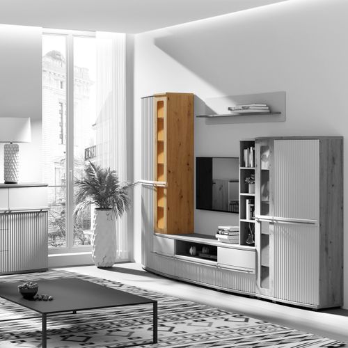 Vitrine 5 Étages Bois Blanc Cassé