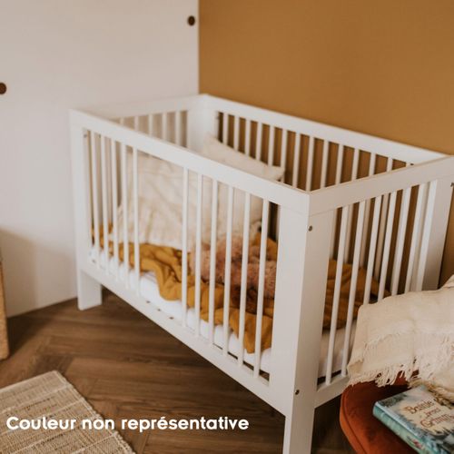 Olivia Lit Bébé À Barreaux 120x60 Sommier Réglable Bois Avec Tiroir