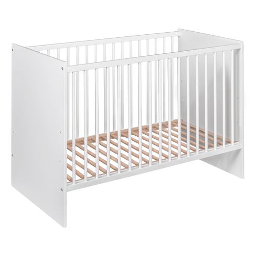 Paula Lit Bébé évolutif À Barreaux En Bois Blanc 120x60 Cm