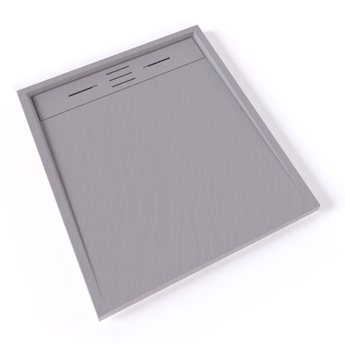 Receveur De Douche Hiemal 80 X 90 Cm Résine Gris Aspect Ardoise + Bonde Incluse