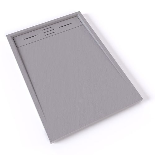 Receveur De Douche Hiemal 70 X 100 Cm Résine Gris Aspect Ardoise + Bonde Incluse