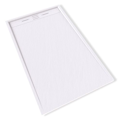 Receveur De Douche Hiemal 90 X 150 Cm Résine Blanc Aspect Ardoise + Bonde Incluse