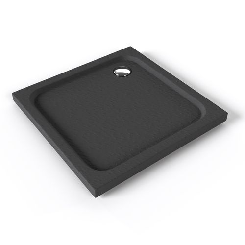 Receveur De Douche Shimmer Stone 80 X 80 Cm Acrylique Gris Effet Pierre + Bonde Et Siphon Inclus
