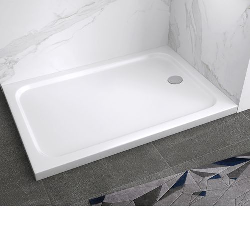 Receveur De Douche Shimmer 80 X 180 Cm Acrylique Blanc + Bonde Et Siphon Inclus