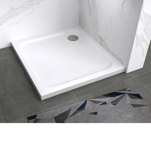 Receveur De Douche Shimmer 100 X 100 Cm Acrylique Blanc + Bonde Et Siphon Inclus