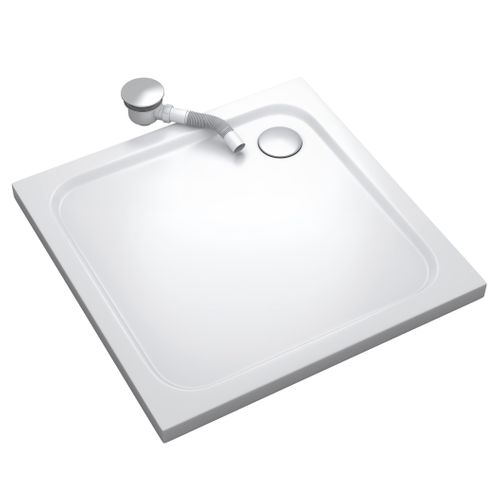 Receveur De Douche Shimmer 100 X 100 Cm Acrylique Blanc + Bonde Et Siphon Inclus