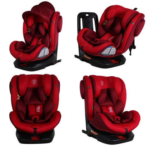 Zeli Siège-auto évolutif I-size 360° Enfants 40-150 Cm 0-36 Kg Isofix Top Tether Rouge + Canopy
