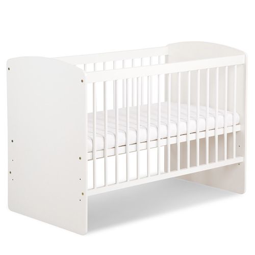 Karolina Ii Ensemble Lit Bébé 120x60 + Commode À Langer Blanc