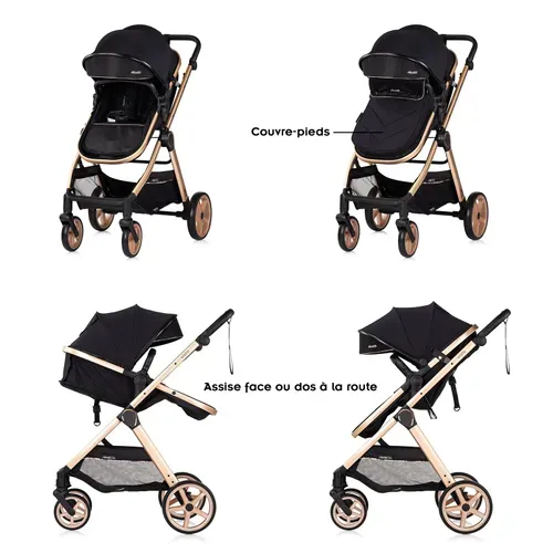 Vista Poussette Nacelle + Assise 22kg Noir + 1 Cosy I-size