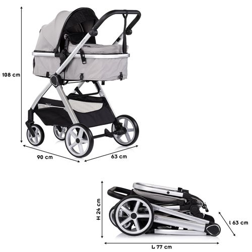Vista Poussette Nacelle + Assise 22kg Gris Sans Cosy
