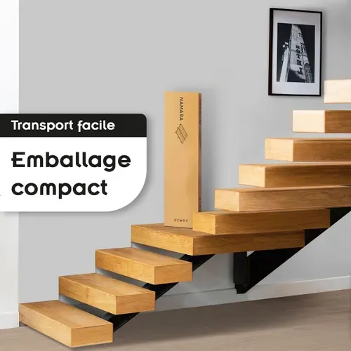 Namara Sommier à Lattes Robuste Avec Pieds En Acier - Montage Facile - 140x200 Cm Noir