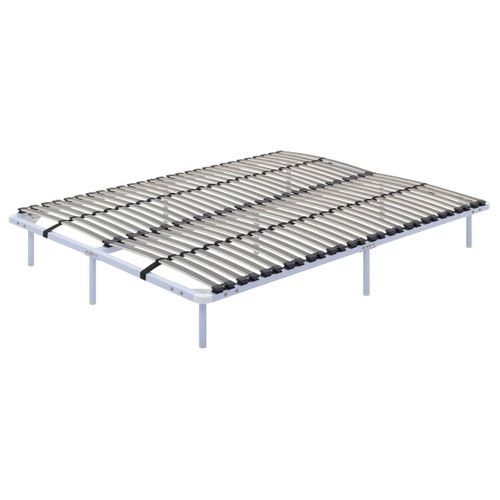 Ortho Sommier Acier Lattes Bande Stabilisatrice Blanc 140x200 Cm Avec Pieds