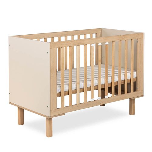 Laura Lit Bébé évolutif à Barreaux Avec Barrière De Sécurité 120x60 Champagne Sans Plan à Langer