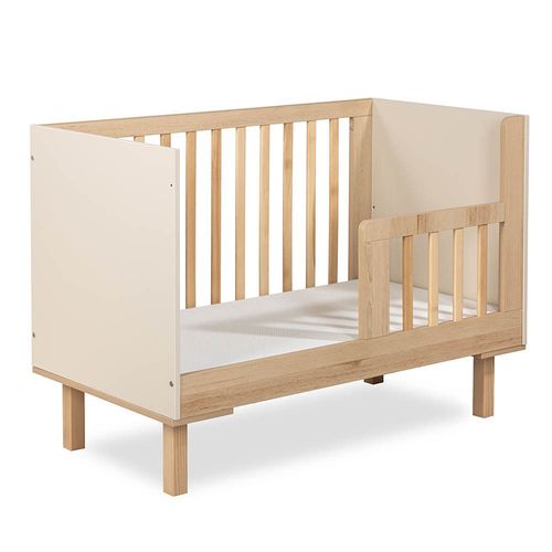 Laura Lit Bébé évolutif à Barreaux Avec Barrière De Sécurité 120x60 Champagne Sans Plan à Langer