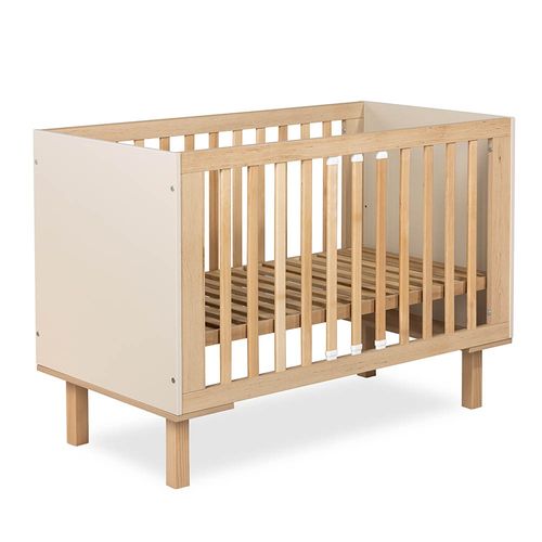 Laura Lit Bébé évolutif à Barreaux Avec Barrière De Sécurité 120x60 Champagne Sans Plan à Langer
