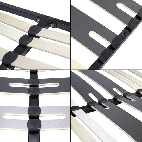 Cama Sommier Ergonomique à Lattes Avec Zone Lombaire Renforcée 200x200 + Pieds