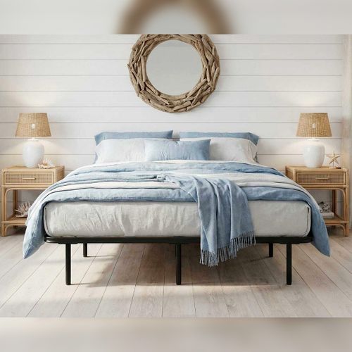 Cama Sommier Ergonomique à Lattes Avec Zone Lombaire Renforcée 200x200 + Pieds