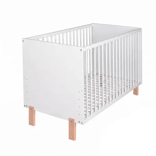 Matti Lit Bébé évolutif À Barreaux Pieds Droits Blanc 120x60 Cm