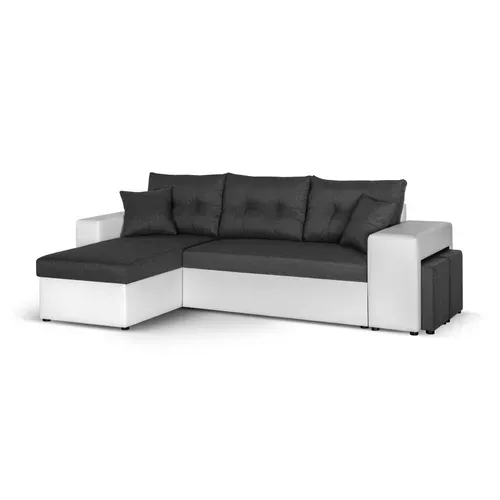California - Canapé D'angle Réversible - Convertible Avec Coffre Et Étagère De Rangement - En Simili