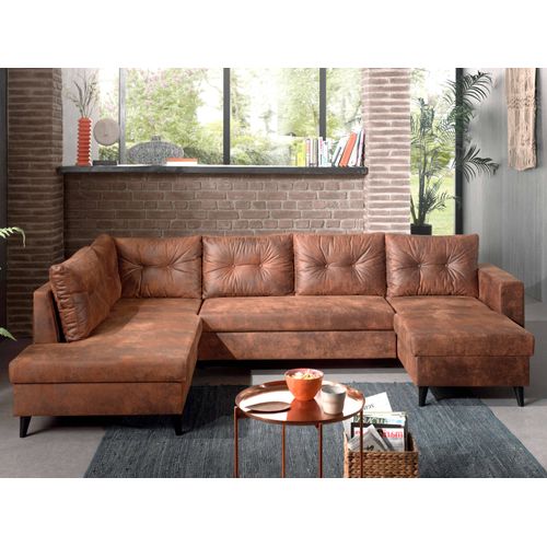 Nordic - Canapé Panoramique En U - 7 Places - Convertible - Angle Gauche Marron