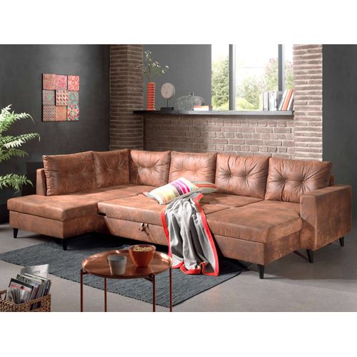 Nordic - Canapé Panoramique En U - 7 Places - Convertible - Angle Gauche Marron