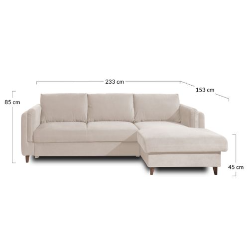 Canapé Angle Droit Convertible 4 Places Brooke En Velours Vert