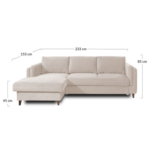 Canapé Angle Gauche Convertible 4 Places Brooke En Velours Rouille