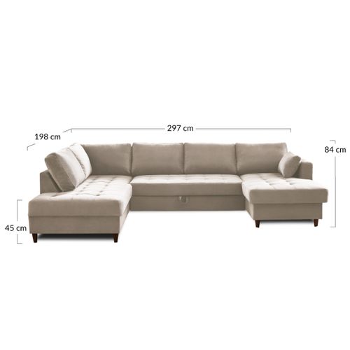 Canapé Panoramique 7 Places Anna En Velours Rouille