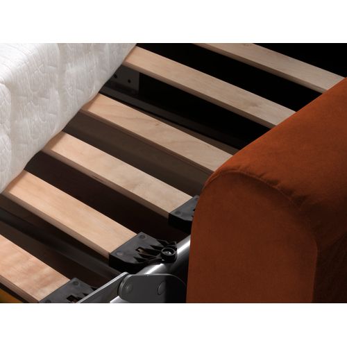 Canapé Droit Convertible 3 Places Owen En Velours Rouille