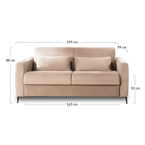 Canapé Convertible 3 Places Owen En Velours Vert