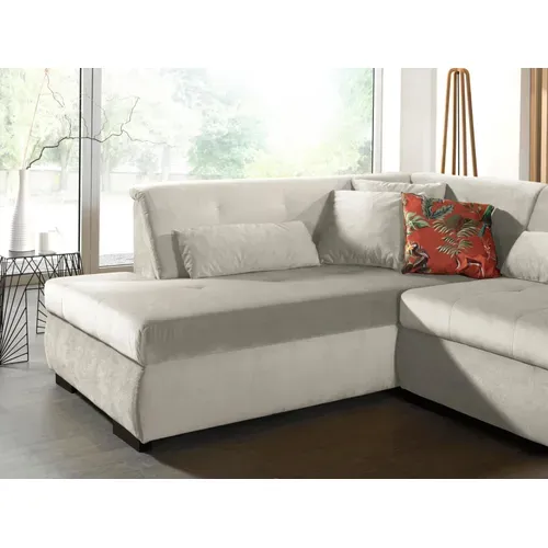 Canapé Panoramique D'angle Gauche - 7 Places - XXL - En Velours Beige