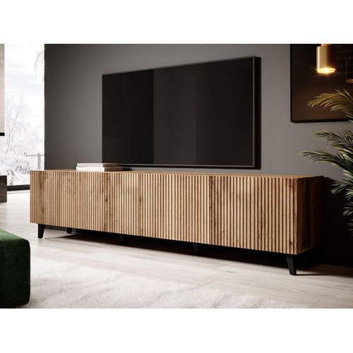Come - Meuble TV - Effet Bois - 4 Portes - 200 Cm